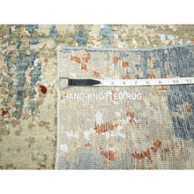 Load image into Gallery viewer, 2&#39;5&quot;x10&#39; Marengo Gray With Beige, Densely Woven, Abstract With Galaxy Design, Persian Knot, 100% Wool, Hand Knotted, Runner, Oriental Rug FWR499050