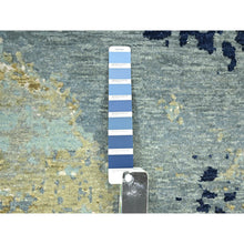 Load image into Gallery viewer, 2&#39;6&quot;x10&#39; Misty Gray with Beige, Pure Wool, Abstract with Galaxy Design, Persian Knot, Hand Knotted, Densely Woven, Runner, Oriental Rug FWR499056