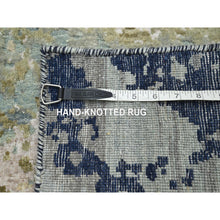 Load image into Gallery viewer, 2&#39;6&quot;x10&#39; Misty Gray with Beige, Pure Wool, Abstract with Galaxy Design, Persian Knot, Hand Knotted, Densely Woven, Runner, Oriental Rug FWR499056