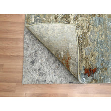 Load image into Gallery viewer, 4&#39;x6&#39; Shades Of Brown With Rust, Hand Knotted, Densely Woven, 100% Wool, Abstract With Galaxy Design, Persian Knot, Oriental Rug FWR499092