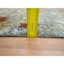 Load image into Gallery viewer, 4&#39;x6&#39; Shades Of Brown With Rust, Hand Knotted, Densely Woven, 100% Wool, Abstract With Galaxy Design, Persian Knot, Oriental Rug FWR499092