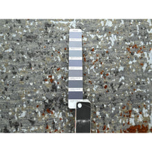 Load image into Gallery viewer, 4&#39;x6&#39; Spanish Gray With Rust, Persian Knot, Abstract With Galaxy Design, Pure Wool, Hand Knotted, Densely Woven, Oriental Rug FWR499104