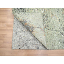 Load image into Gallery viewer, 3&#39;x5&#39; Laurel Green, Abstract With Galaxy Design, Persian Knot, Pure Wool, Hand Knotted, Densely Woven, Oriental Rug FWR499116