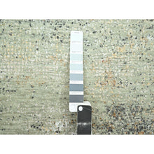 Load image into Gallery viewer, 3&#39;x5&#39; Laurel Green, Abstract With Galaxy Design, Persian Knot, Pure Wool, Hand Knotted, Densely Woven, Oriental Rug FWR499116