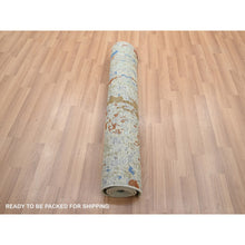 Load image into Gallery viewer, 3&#39;x5&#39;1&quot; Bayern Blue With Beige, Abstract With Galaxy Design, Persian Knot, Pure Wool, Hand Knotted, Densely Woven, Oriental Rug FWR499128