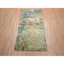 Load image into Gallery viewer, 3&#39;1&quot;x5&#39;4&quot; Shades Of Brown With Gray, Abstract With Galaxy Design, Persian Knot, 100% Wool, Hand Knotted, Densely Woven, Oriental Rug FWR499140