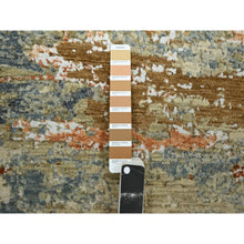 Load image into Gallery viewer, 3&#39;1&quot;x5&#39;4&quot; Shades Of Brown With Gray, Abstract With Galaxy Design, Persian Knot, 100% Wool, Hand Knotted, Densely Woven, Oriental Rug FWR499140