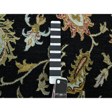 Load image into Gallery viewer, 9&#39;x12&#39;5&quot; Caviar Black, Hand Knotted, Colorful Floral Motifs, Agra with Ziegler Design, Pure Wool, Vegetable Dyes, Oriental Rug FWR499182