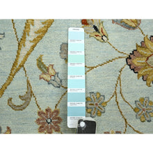 Load image into Gallery viewer, 9&#39;x12&#39; Powder Blue, Pure Wool, Agra With Ziegler Design, Floral Motifs, Hand Knotted, Vegetable Dyes, Oriental Rug FWR499194