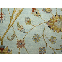 Load image into Gallery viewer, 9&#39;x12&#39; Powder Blue, Pure Wool, Agra With Ziegler Design, Floral Motifs, Hand Knotted, Vegetable Dyes, Oriental Rug FWR499194