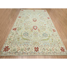 Load image into Gallery viewer, 9&#39;1&quot;x12&#39;3&quot; Pelican Gray, Sickle Leaf Design, Vegetable Dyes, Hand Knotted, Pure Wool, Oriental Rug FWR499200