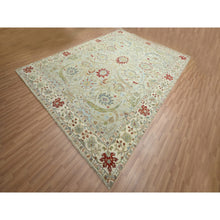 Load image into Gallery viewer, 9&#39;1&quot;x12&#39;3&quot; Pelican Gray, Sickle Leaf Design, Vegetable Dyes, Hand Knotted, Pure Wool, Oriental Rug FWR499200