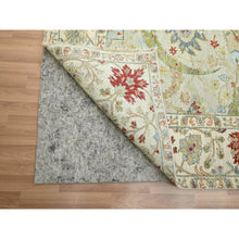 Load image into Gallery viewer, 9&#39;1&quot;x12&#39;3&quot; Pelican Gray, Sickle Leaf Design, Vegetable Dyes, Hand Knotted, Pure Wool, Oriental Rug FWR499200
