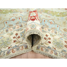 Load image into Gallery viewer, 9&#39;1&quot;x12&#39;3&quot; Pelican Gray, Sickle Leaf Design, Vegetable Dyes, Hand Knotted, Pure Wool, Oriental Rug FWR499200