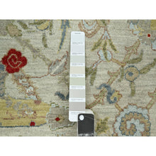 Load image into Gallery viewer, 9&#39;1&quot;x12&#39;3&quot; Pelican Gray, Sickle Leaf Design, Vegetable Dyes, Hand Knotted, Pure Wool, Oriental Rug FWR499200