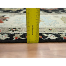 Load image into Gallery viewer, 8&#39;x10&#39;1&quot; Raven Black, Agra With Ziegler Design, Colorful Leaf Pattern, Hand Knotted, 100% Wool, Natural Dyes, Oriental Rug FWR499206