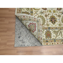 Load image into Gallery viewer, 6&#39;1&quot;x9&#39;3&quot; Chiffon White, Agra With Ziegler Design, Floral Motifs, Pure Wool, Hand Knotted, Vegetable Dyes, Oriental Rug FWR499230