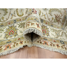 Load image into Gallery viewer, 6&#39;1&quot;x9&#39;3&quot; Chiffon White, Agra With Ziegler Design, Floral Motifs, Pure Wool, Hand Knotted, Vegetable Dyes, Oriental Rug FWR499230