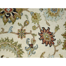 Load image into Gallery viewer, 6&#39;1&quot;x9&#39;3&quot; Chiffon White, Agra With Ziegler Design, Floral Motifs, Pure Wool, Hand Knotted, Vegetable Dyes, Oriental Rug FWR499230