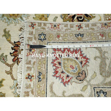 Load image into Gallery viewer, 6&#39;1&quot;x9&#39;3&quot; Chiffon White, Agra With Ziegler Design, Floral Motifs, Pure Wool, Hand Knotted, Vegetable Dyes, Oriental Rug FWR499230