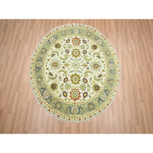 Load image into Gallery viewer, 4&#39;2&quot;x4&#39;2&quot; Chiffon White, Agra with Ziegler Design, Pure Wool, Hand Knotted, Natural Dyes, Round, Oriental Rug FWR499266