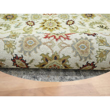 Load image into Gallery viewer, 4&#39;2&quot;x4&#39;2&quot; Chiffon White, Agra with Ziegler Design, Pure Wool, Hand Knotted, Natural Dyes, Round, Oriental Rug FWR499266