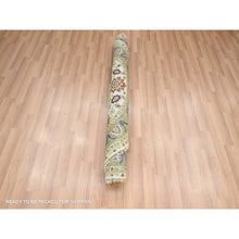 Load image into Gallery viewer, 4&#39;2&quot;x4&#39;2&quot; Chiffon White, Agra with Ziegler Design, Pure Wool, Hand Knotted, Natural Dyes, Round, Oriental Rug FWR499266