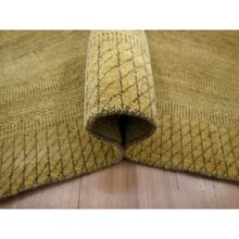 Load image into Gallery viewer, 6&#39;1&quot;x9&#39;6&quot; Peanut Brown, Modern Grass Design, Hand Knotted, Borderless, Denser Weave, Wool And Silk, Lush And Plush, Oriental Rug FWR499278