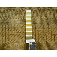 Load image into Gallery viewer, 6&#39;1&quot;x9&#39;6&quot; Peanut Brown, Modern Grass Design, Hand Knotted, Borderless, Denser Weave, Wool And Silk, Lush And Plush, Oriental Rug FWR499278