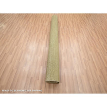 Load image into Gallery viewer, 6&#39;1&quot;x9&#39;6&quot; Peanut Brown, Modern Grass Design, Hand Knotted, Borderless, Denser Weave, Wool And Silk, Lush And Plush, Oriental Rug FWR499278