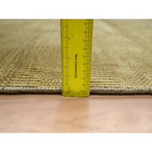 Load image into Gallery viewer, 6&#39;1&quot;x9&#39;6&quot; Peanut Brown, Modern Grass Design, Hand Knotted, Borderless, Denser Weave, Wool And Silk, Lush And Plush, Oriental Rug FWR499278