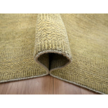 Load image into Gallery viewer, 6&#39;x9&#39; Ecru Brown, Denser Weave, Modern Grass Design, Hand Knotted, Borderless, Wool And Silk, Lush And Plush, Oriental Rug FWR499284