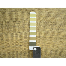 Load image into Gallery viewer, 6&#39;x9&#39; Ecru Brown, Denser Weave, Modern Grass Design, Hand Knotted, Borderless, Wool And Silk, Lush And Plush, Oriental Rug FWR499284