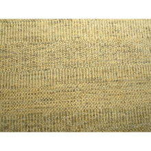 Load image into Gallery viewer, 6&#39;x9&#39; Ecru Brown, Denser Weave, Modern Grass Design, Hand Knotted, Borderless, Wool And Silk, Lush And Plush, Oriental Rug FWR499284