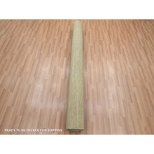Load image into Gallery viewer, 6&#39;x9&#39; Ecru Brown, Denser Weave, Modern Grass Design, Hand Knotted, Borderless, Wool And Silk, Lush And Plush, Oriental Rug FWR499284