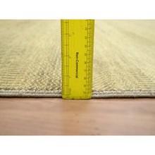 Load image into Gallery viewer, 6&#39;x9&#39; Ecru Brown, Denser Weave, Modern Grass Design, Hand Knotted, Borderless, Wool And Silk, Lush And Plush, Oriental Rug FWR499284