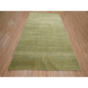 6'x8'9" Shades Of Brown, Lush And Plush, Modern Grass Design, Hand Knotted, Wool And Silk, Denser Weave, Oriental Rug FWR499290