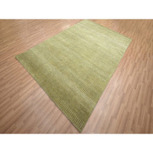 Load image into Gallery viewer, 6&#39;x8&#39;9&quot; Shades Of Brown, Lush And Plush, Modern Grass Design, Hand Knotted, Wool And Silk, Denser Weave, Oriental Rug FWR499290