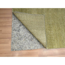 Load image into Gallery viewer, 6&#39;x8&#39;9&quot; Shades Of Brown, Lush And Plush, Modern Grass Design, Hand Knotted, Wool And Silk, Denser Weave, Oriental Rug FWR499290