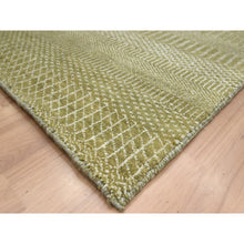 Load image into Gallery viewer, 6&#39;x8&#39;9&quot; Shades Of Brown, Lush And Plush, Modern Grass Design, Hand Knotted, Wool And Silk, Denser Weave, Oriental Rug FWR499290