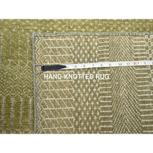 Load image into Gallery viewer, 6&#39;x8&#39;9&quot; Shades Of Brown, Lush And Plush, Modern Grass Design, Hand Knotted, Wool And Silk, Denser Weave, Oriental Rug FWR499290