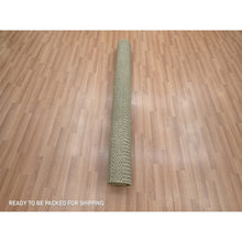 Load image into Gallery viewer, 4&#39;9&quot;x6&#39;9&quot; Khaki Brown, Modern Grass Design, Hand Knotted, Wool and Silk, Denser Weave, Lush and Plush, Oriental Rug FWR499296