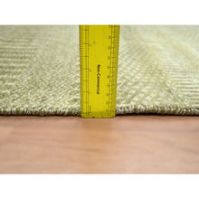 Load image into Gallery viewer, 4&#39;9&quot;x6&#39;9&quot; Khaki Brown, Modern Grass Design, Hand Knotted, Wool and Silk, Denser Weave, Lush and Plush, Oriental Rug FWR499296