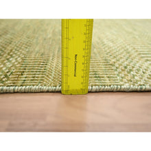 Load image into Gallery viewer, 4&#39;x6&#39;1&quot; Amber Green, Wool And Silk, Modern Grass Design, Hand Knotted, Soft Pile, Denser Weave, Tone On Tone, Oriental Rug FWR499302