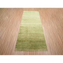 Load image into Gallery viewer, 3&#39;10&quot;x8&#39; Honey Brown, Hand Knotted, Modern Grass Design, Denser Weave, Wool And Silk, Soft To The Touch, Runner, Oriental Rug FWR499314