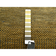 Load image into Gallery viewer, 2&#39;8&quot;x12&#39;2&quot; Golden Brown, Wool And Silk, Modern Grass Design, Hand Knotted, Denser Weave, Soft To The Touch, Runner, Oriental Rug FWR499332