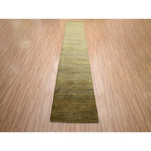 Load image into Gallery viewer, 2&#39;8&quot;x12&#39;3&quot; Shades Of Brown, Modern Grass Design, Hand Knotted, Denser Weave, Wool And Silk, Soft Pile, Runner, Oriental Rug FWR499344