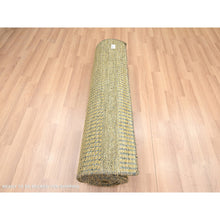 Load image into Gallery viewer, 2&#39;8&quot;x12&#39;3&quot; Shades Of Brown, Modern Grass Design, Hand Knotted, Denser Weave, Wool And Silk, Soft Pile, Runner, Oriental Rug FWR499344