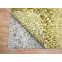 Load image into Gallery viewer, 2&#39;8&quot;x8&#39;2&quot; Fawn Brown, Denser Weave, Modern Grass Design, Hand Knotted, Wool And Silk, Lush And Plush, Runner, Oriental Rug FWR499362