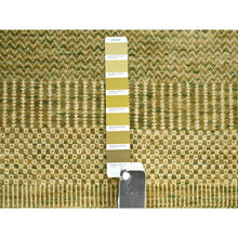Load image into Gallery viewer, 2&#39;8&quot;x8&#39;2&quot; Fawn Brown, Denser Weave, Modern Grass Design, Hand Knotted, Wool And Silk, Lush And Plush, Runner, Oriental Rug FWR499362